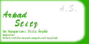 arpad stitz business card